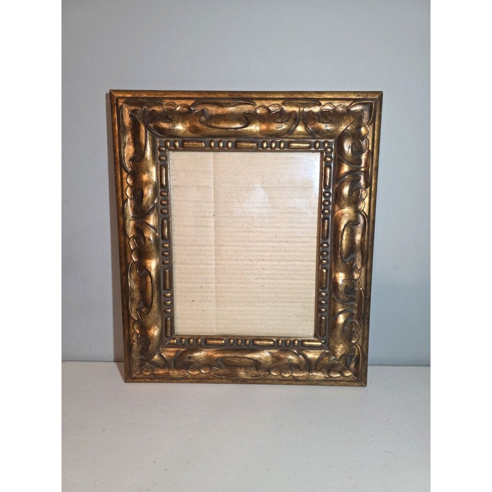 Vtg Ornate Gold Floral Picture Frame 8x10 13”x15” Hollywood Regency